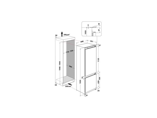 Whirlpool WH SP70 T122, 394 l, SN-T, 10 kg/24t, D, Fresh zone compartment, Hvit