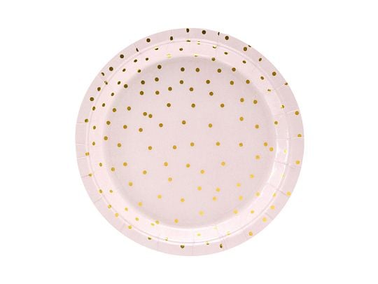PartyDeco TPP50-081J, Plate, Rund, Papir, Rosa, Mønster, 6 stykker