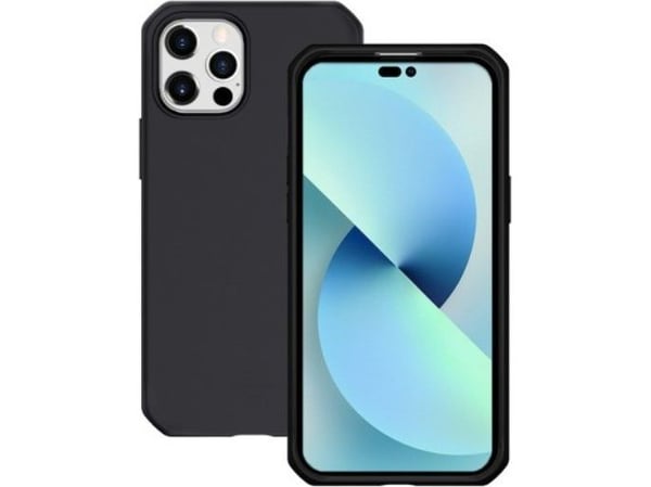 Mobilis SPECTRUM - Bagsidecover til mobiltelefon - genbrugt, antimikrobiel - Impacthane - solid sort - for Apple iPhone 14 Pro