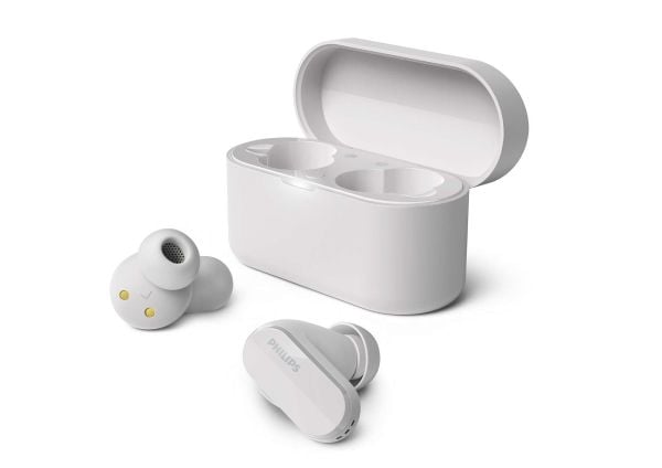 Philips TAT3508WT - True wireless-hodetelefoner med mikrofon - i øret - Bluetooth - aktiv støydemping - hvit