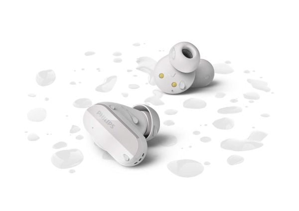 Philips TAT3508WT - True wireless-hodetelefoner med mikrofon - i øret - Bluetooth - aktiv støydemping - hvit