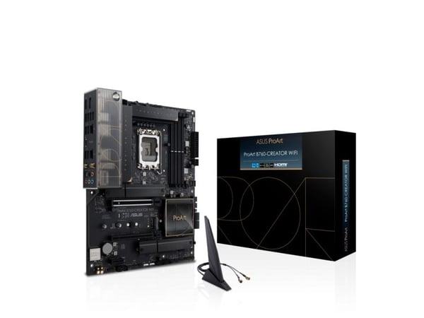 ASUS PROART B760-CREATOR WIFI - Emolevy - ATX - LGA1700-asennuspaikka - B760-piirisarja - USB-C 3.2 Gen2, USB 3.2 Gen 1, USB-C 3.2 Gen 2x2 - Gigabi...