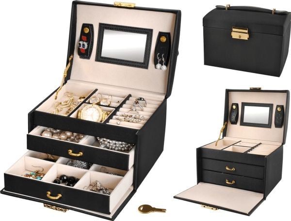 Iso Trade smykkeskrin/koffert – svart universell