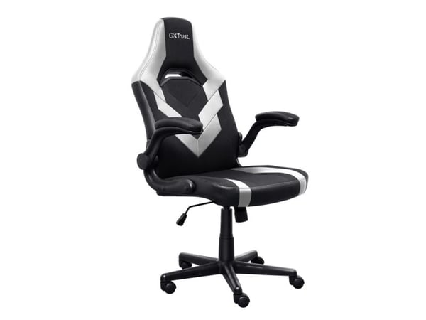 Trust GXT 703W RIYE - Spillestol - armlener - L-formet - tipping - roterende - syntetisk skinn, elastisk stoff - hvit