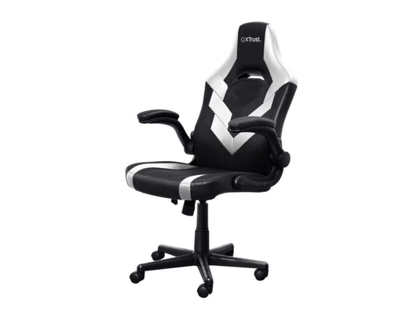 Trust GXT 703W RIYE - Spillestol - armlener - L-formet - tipping - roterende - syntetisk skinn, elastisk stoff - hvit