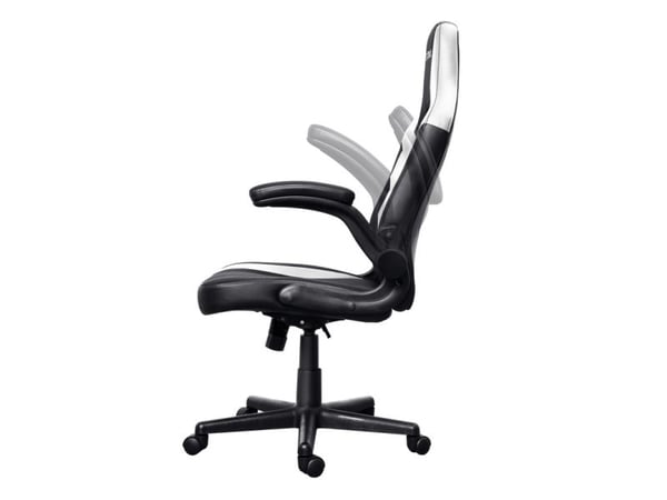 Trust GXT 703W RIYE - Spillestol - armlener - L-formet - tipping - roterende - syntetisk skinn, elastisk stoff - hvit