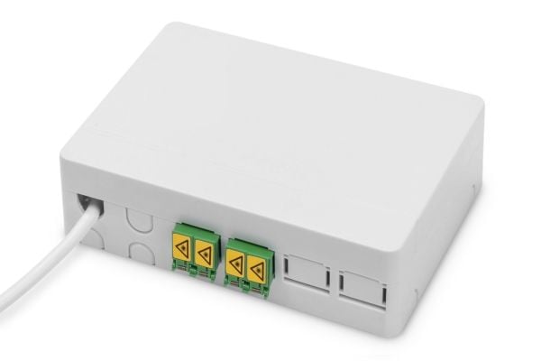 DIGITUS - Kabelsats för nätverk - LC/APC enkelläge (hane) - 50 m - fiberoptisk - halogenfri, dropkabel - vit