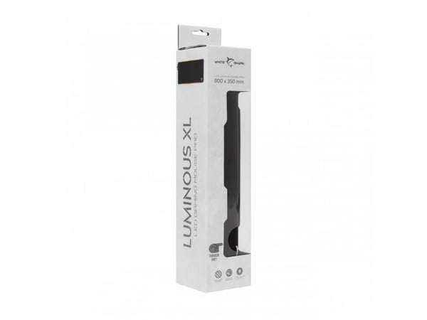 White Shark Luminous XL, Sort, Monokromatisk, Skum, Gummi, USB-strøm, Antiskliunderlag, Musematte til gaming