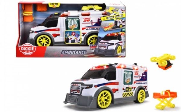 Dickie Toys 203307003, Ambulanse, 3 år, AA, Rød, Hvit
