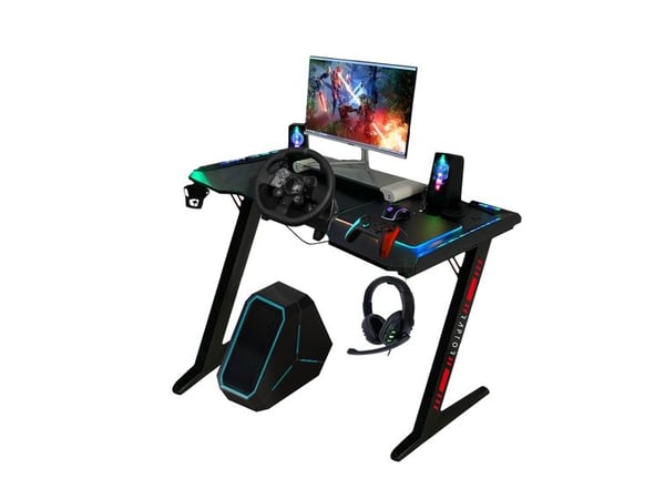 Raptor Gaming GT-100 RGB, Rett, Rektangulær form, Stål, Spilling, Rød/grønn/blå, 1200 mm