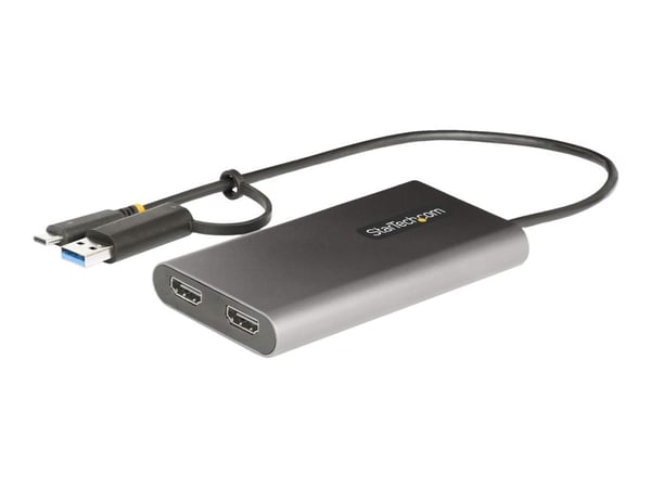 Startech USB-C to Dual-HDMI Adapter, USB-C or A to 2x HDMI, 4K 60Hz, 100W PD Pass-Through, 1ft (30cm) Built-in Cable, External Video Graphics Adapt... Startech USB-C to Dual-HDMI Adapter, USB-C or A to 2x HDMI, 4K 60Hz, 100W PD Pass-Through, 1ft (30cm) Built-in Cable, External Video Graphics Adapt...
