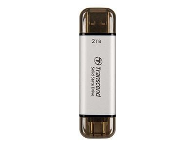 Transcend ESD310 - SSD - 512 GB - ekstern (bærbar) - USB 3.2 Gen 2x1 (USB-C kontakt) - sølv