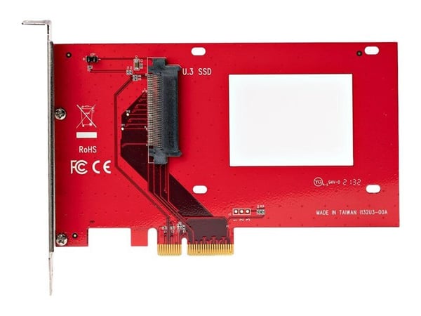 STARTECH.COM U.3 til PCIe-adapterkort PCIe 4.0 x4-adapter for 2,5-tommers U.3 NVMe SSD-er SFF-TA-1001 PCI Express-tilleggskort TAA C