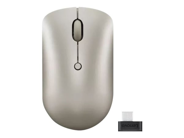 Lenovo 540 Wireless Compact - Mus - höger- och vänsterhänta - optisk - 4 knappar - trådlös - 2.4 GHz - trådlös USB-mottagare - sand - detaljhandel ...