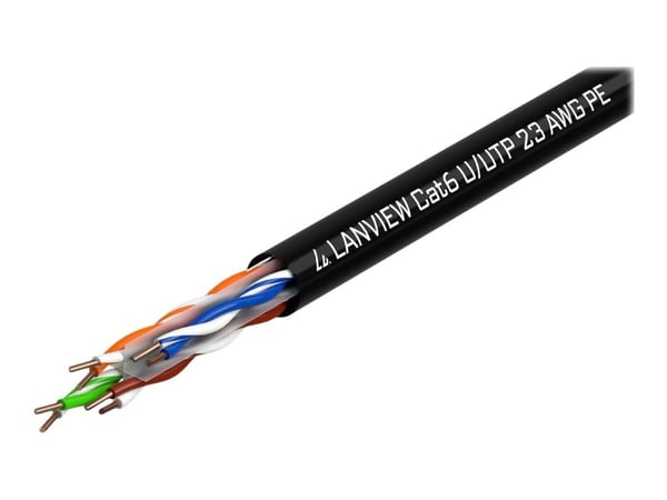 Lanview - Samlet kabel - 305 m - UTP - CAT 6 - utendørs, solid - svart