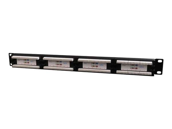 Gembird NPP-C624CM-001 - Patchpanel med kabelstyring - CAT 6 - svart - 1U - 19" - 24 porter