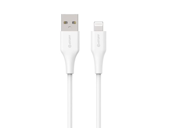 eSTUFF INFINITE Super Soft, 2 m, Lightning, USB A, Uros, Uros, Valkoinen