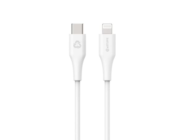 eSTUFF INFINITE Super Soft, 3 m, Lightning, USB C, Uros, Uros, Valkoinen