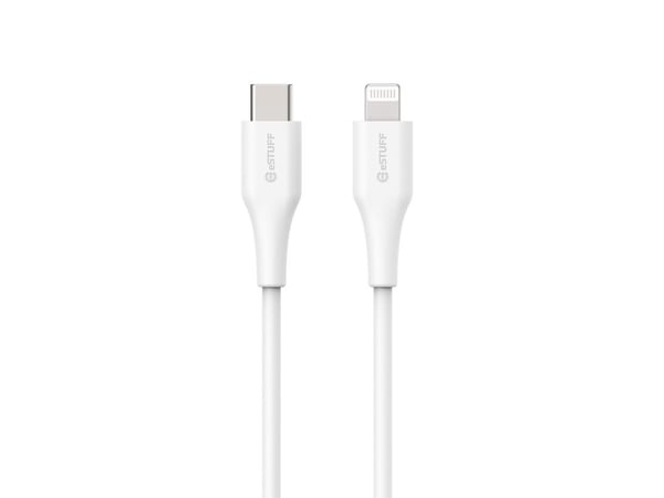 eSTUFF ES602270-BULK, 2 m, Lightning, Valkoinen, Suora, Suora, Nikkeli