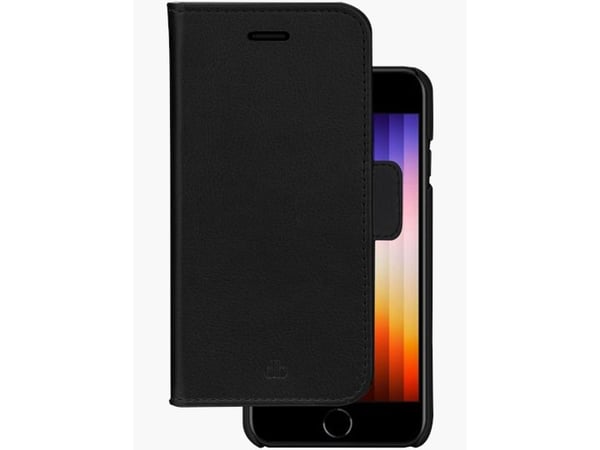 dbramante1928 Stockholm - Flipomslag til mobiltelefon - polyuretan (PU), plastik - sort - for Apple iPhone 7, 8, SE (2. generasjon), SE (3. generas...