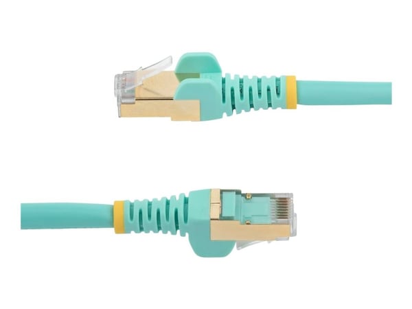 Startech 1.5m CAT6A Ethernet Cable, 10 Gigabit Shielded Snagless RJ45 100W PoE Patch Cord, CAT 6A 10GbE STP Network Cable w/Strain Relief, Aqua, UL...