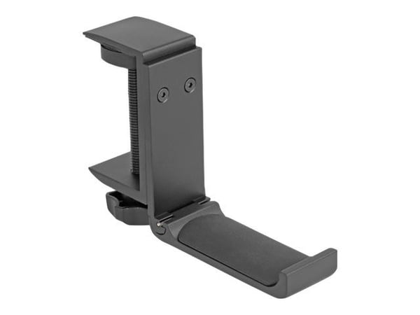 Delock hodetelefonholder justerbar for bordmontering aluminium sort