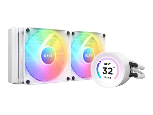 NZXT Kraken Elite 240 RGB - Væskekjølesystem for prosessor - med LCD-skjerm - (for: LGA1700, LGA1200, LGA115x Socket, AM4, AM5) - kobber - 120 mm -...