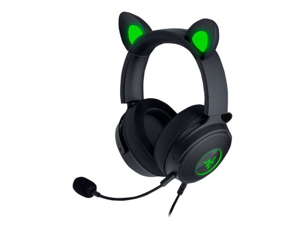 Razer Kraken Kitty V2 Pro - Hodesett - full størrelse - kablet - USB - lydisolerende - svart