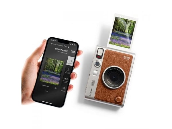 Fujifilm Instax mini Evo - Digitalkamera - kompakt med øyeblikkelig bildeskriver - Bluetooth - brun