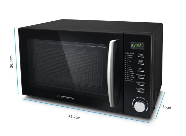 Esperanza COCINERO, Benkeplate, Kombinasjon mikrobølge, 20 l, 1200 W, Innebygd skjerm, LED