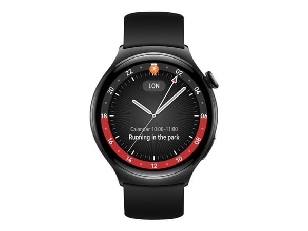 Huawei Watch 4 - Rostfritt stål - smart klocka med rem - fluoroelastomer - svart - handledsstorlek: 140-210 mm - display 1.5" - 32 GB - Wi-Fi, LTE,...