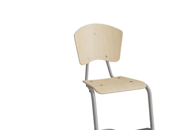 Stol Fyran 3751, Birk finér, alugrå ben