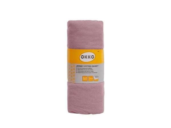 Sengetøy Okko 624, rosa, 180/200x200 cm med elastisk kant