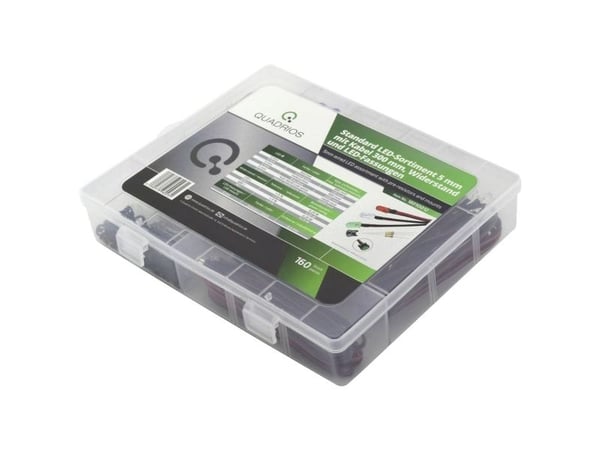 Quadrios LED-sortiment Rød, Grønn, Gul, Blå, Kaldhvit, Varmhvit 20 mA 3.0 V (1801O012)
