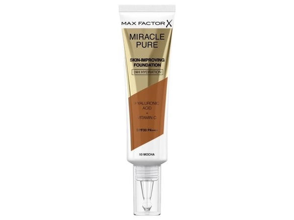 MAX FACTOR Miracle Pure 2-i-1 flytende foundation & serum, Mocha, 93, SPF30, 30 ml