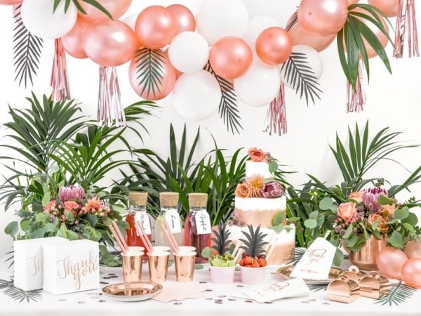 PartyDeco TPP36-019R, Tallrik, Rund, papper, Rose Gold, Monokromatiskt, 6 styck