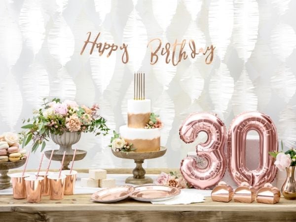 PartyDeco TPP36-019R, Tallrik, Rund, papper, Rose Gold, Monokromatiskt, 6 styck