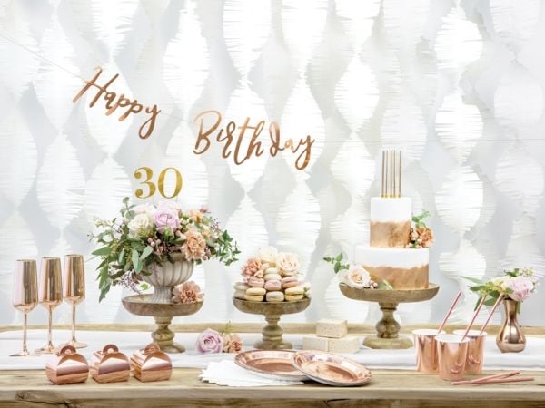 PartyDeco TPP36-019R, Tallrik, Rund, papper, Rose Gold, Monokromatiskt, 6 styck