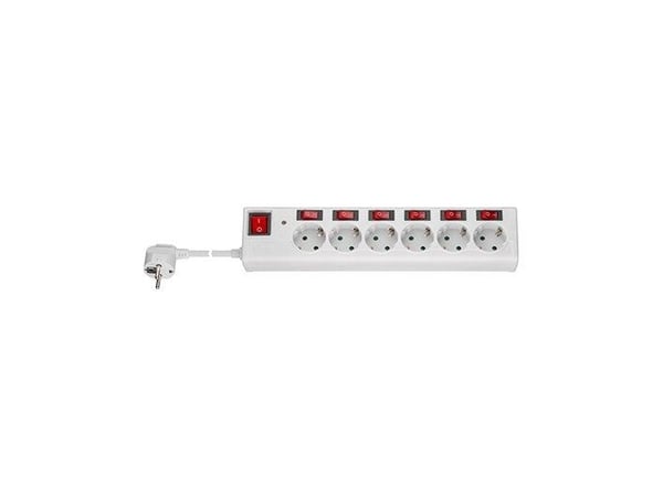 Goobay 72568, 6 AC-utganger, CEE, Type F, 230 V, 50 Hz, 16 A, 3500 W
