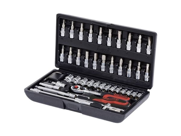 KS Tools 918.0646, Støpselsett, 1/4", 46 hoder, Kromvanadiumstål, 1,1 kg