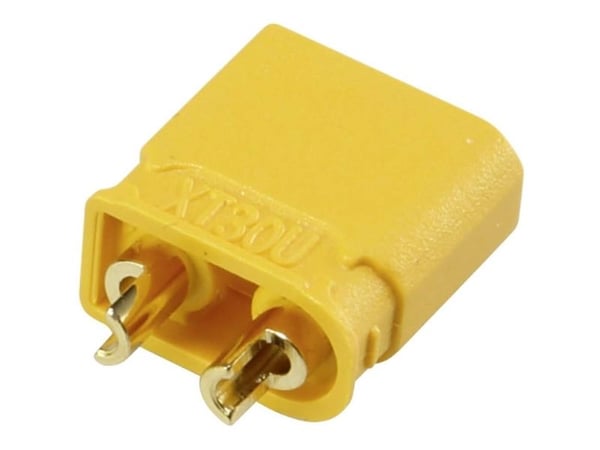 Reely RE-6619104 Connettore maschio for batteri spina 2 mm XT30U dorato a saldare 1 pz. - XT30U gullkontaktsystemplugg 2 mm<br><br>XT30-pluggsystem...