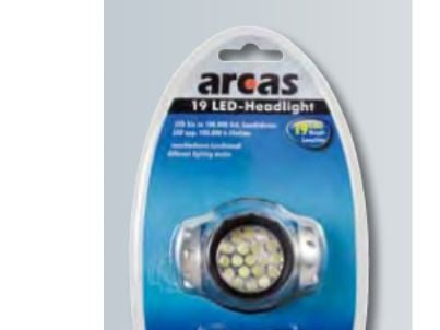 Arcas - Hodelykt - LED - 4-modus - sølv