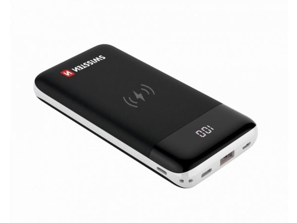 Swissten SV0153263010, 10000 mAh, Trådløs lading, Sort