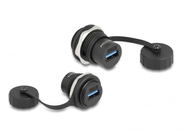 Delock - Trykklåsmodul - USB 3.2 Gen 1 with protective dust cap - USB - 1 USB-sokkel - svart