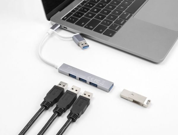 Delock - Hub - 3 x USB 2.0 + 1 x USB 3.2 Gen 1 - stasjonær