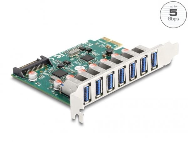 Delock PCI Express x1-kort till 7 x extern USB 5 Gbps Type-A-uttag