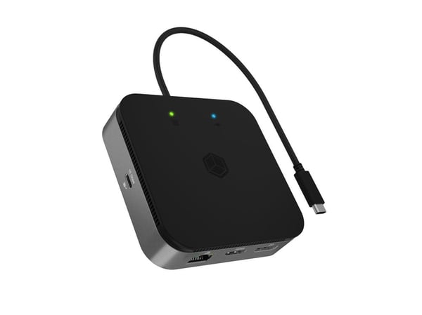 ICY BOX 7-in-1 - Dokkingstasjon - USB-C 3.2 Gen 2 / Thunderbolt 3 / Thunderbolt 4 - HDMI, DP - 1GbE
