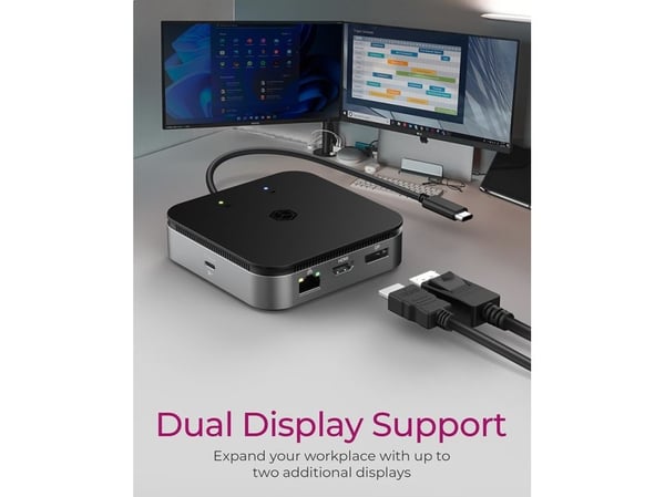 ICY BOX 7-in-1 - Dokkingstasjon - USB-C 3.2 Gen 2 / Thunderbolt 3 / Thunderbolt 4 - HDMI, DP - 1GbE