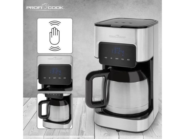 ProfiCook PC-KA 1191, Kaffebrygger (drypp), 1,2 l, Kaffe pute, 900 W, Sølv, Sort