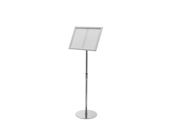 Deflecto SFA3SFS infogulvstativ med klappramme i aluminium Sølv A3 1 stk (L x B x H) 720 x 330 x 1285 mm Deflecto SFA3SFS infogulvstativ med klappramme i aluminium Sølv A3 1 stk (L x B x H) 720 x 330 x 1285 mm